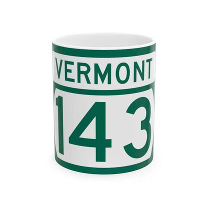 Vermont 143 (Vermont) (Road Sign) White Coffee Mug 11oz - Go Mug Yourself