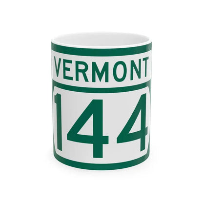 Vermont 144 (Vermont) (Road Sign) White Coffee Mug 11oz - Go Mug Yourself