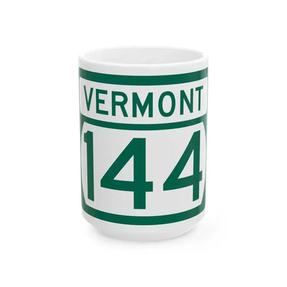 Vermont 144 (Vermont) (Road Sign) White Coffee Mug 15oz - Go Mug Yourself