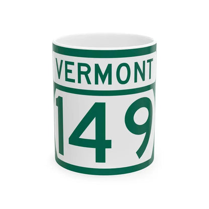 Vermont 149 (Vermont) (Road Sign) White Coffee Mug 11oz - Go Mug Yourself