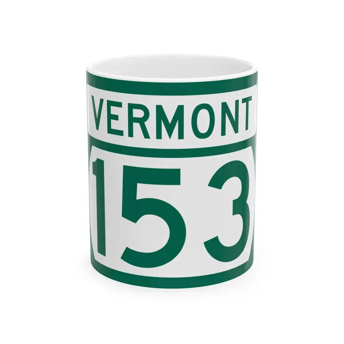 Vermont 153 (Vermont) (Road Sign) White Coffee Mug 11oz - Go Mug Yourself