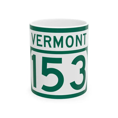 Vermont 153 (Vermont) (Road Sign) White Coffee Mug 11oz - Go Mug Yourself