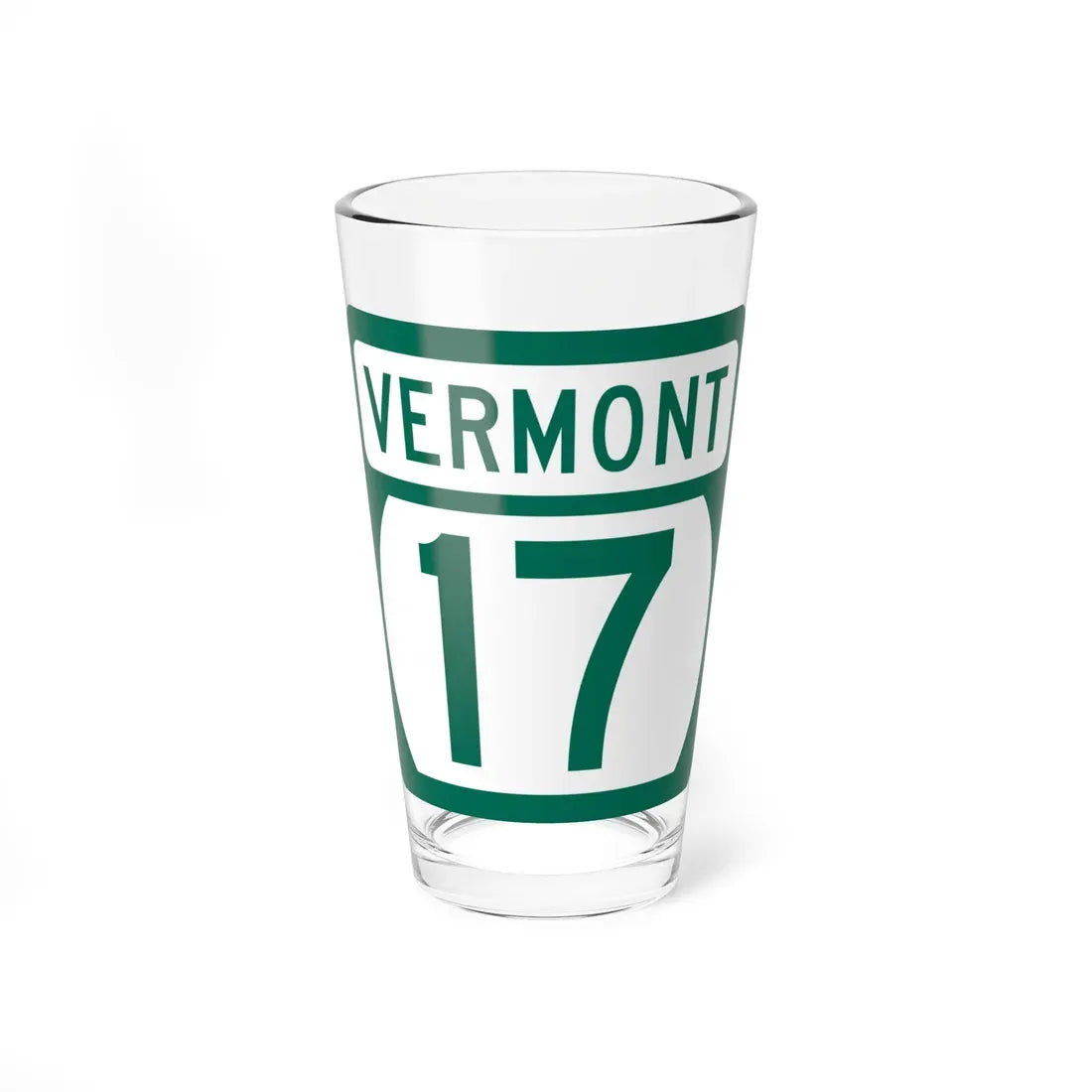 Vermont 17 (Vermont) (Road Sign) Pint Glass 16oz 16oz - Go Mug Yourself