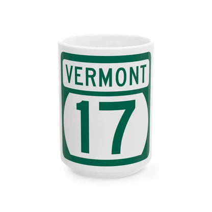 Vermont 17 (Vermont) (Road Sign) White Coffee Mug 15oz - Go Mug Yourself