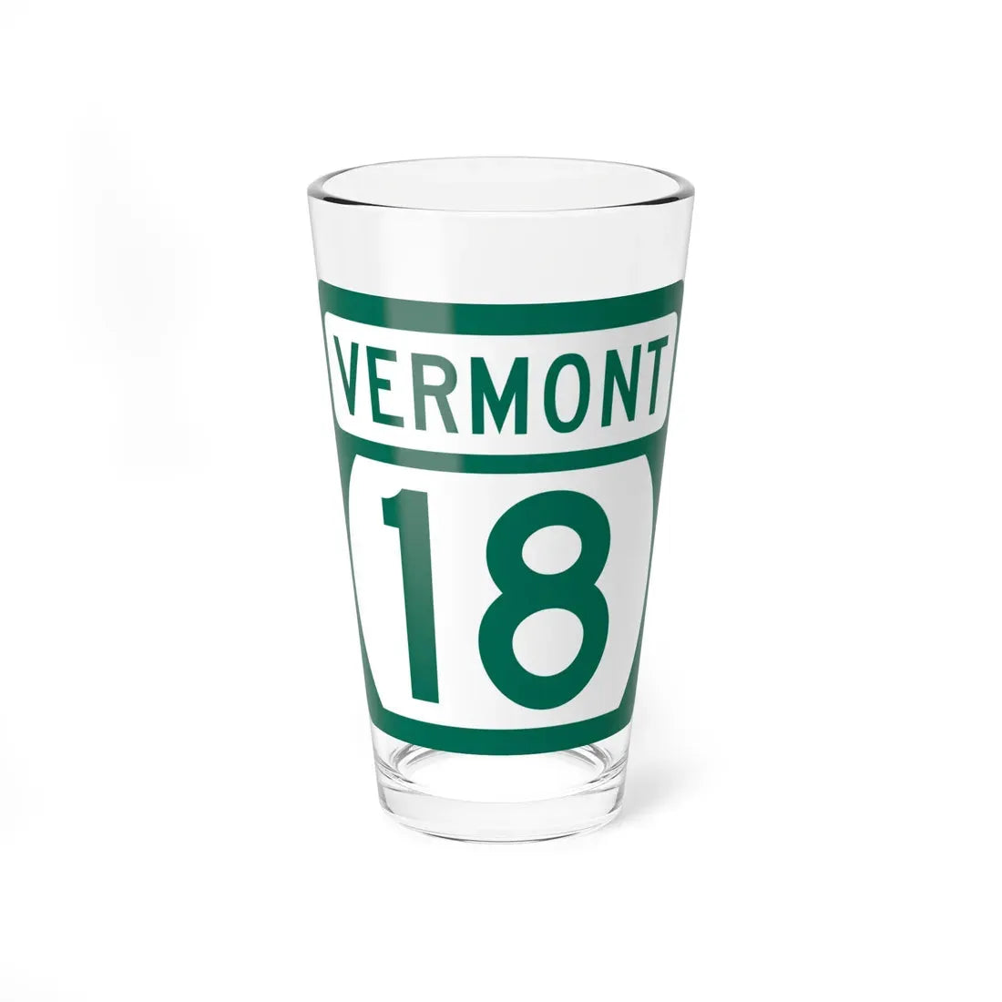 Vermont 18 (Vermont) (Road Sign) Pint Glass 16oz 16oz - Go Mug Yourself