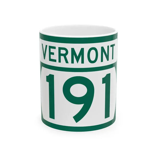 Vermont 191 (Vermont) (Road Sign) White Coffee Mug 11oz - Go Mug Yourself