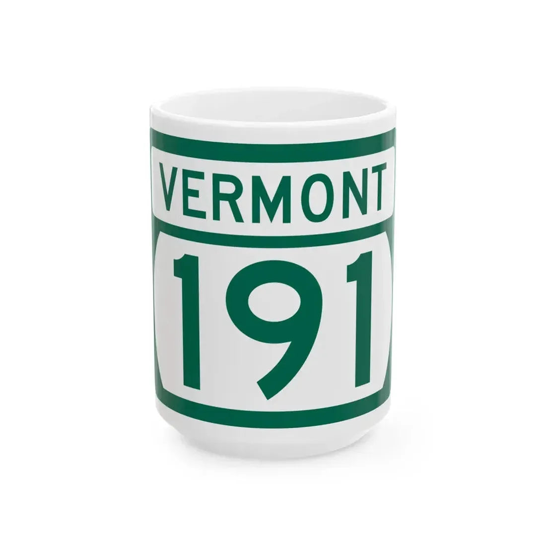 Vermont 191 (Vermont) (Road Sign) White Coffee Mug 15oz - Go Mug Yourself