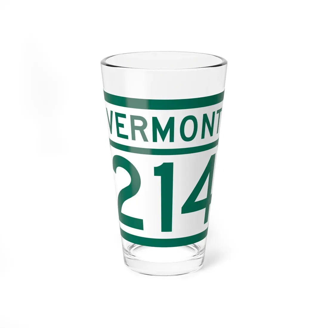 Vermont 214 (Vermont) (Road Sign) Pint Glass 16oz 16oz - Go Mug Yourself