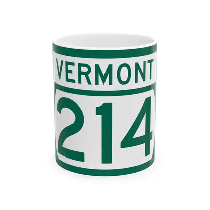 Vermont 214 (Vermont) (Road Sign) White Coffee Mug 11oz - Go Mug Yourself