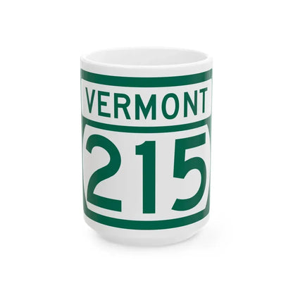 Vermont 215 (Vermont) (Road Sign) White Coffee Mug 15oz - Go Mug Yourself
