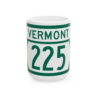 Vermont 225 (Vermont) (Road Sign) White Coffee Mug 15oz - Go Mug Yourself