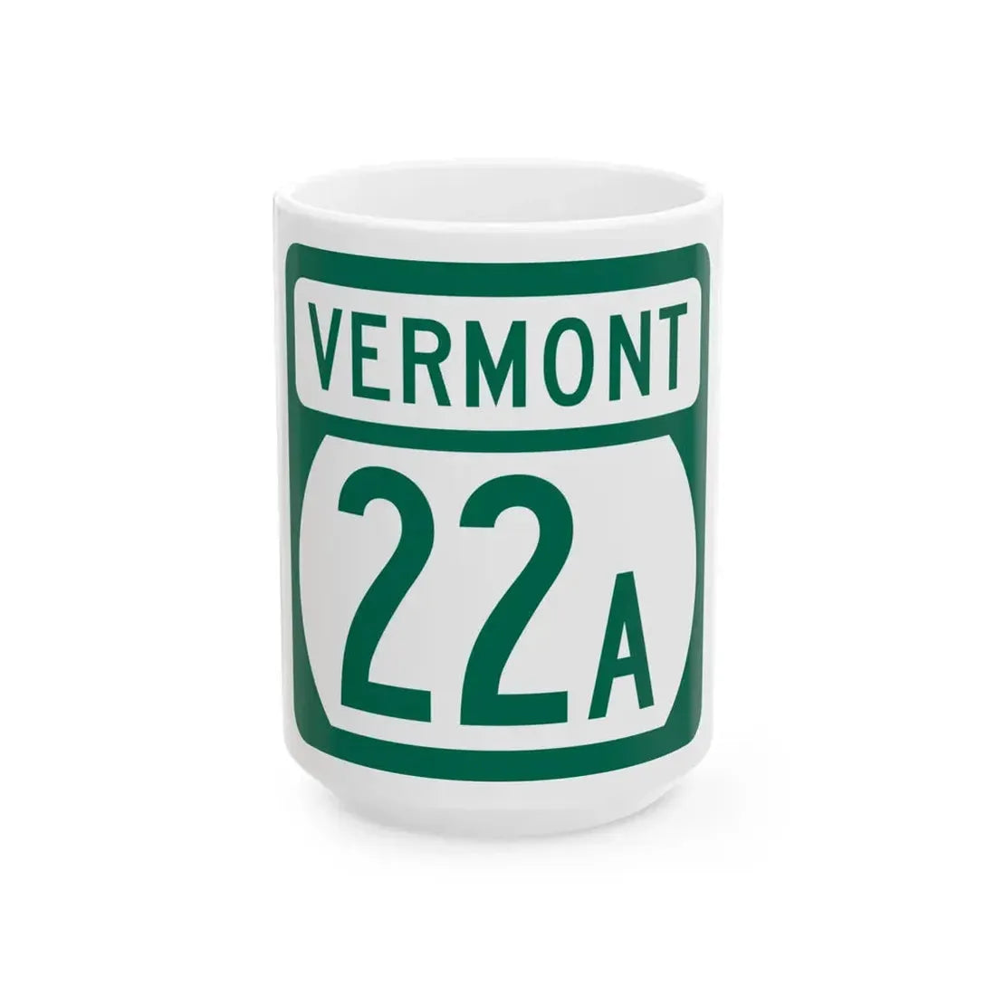 Vermont 22A (Vermont) (Road Sign) White Coffee Mug 15oz - Go Mug Yourself