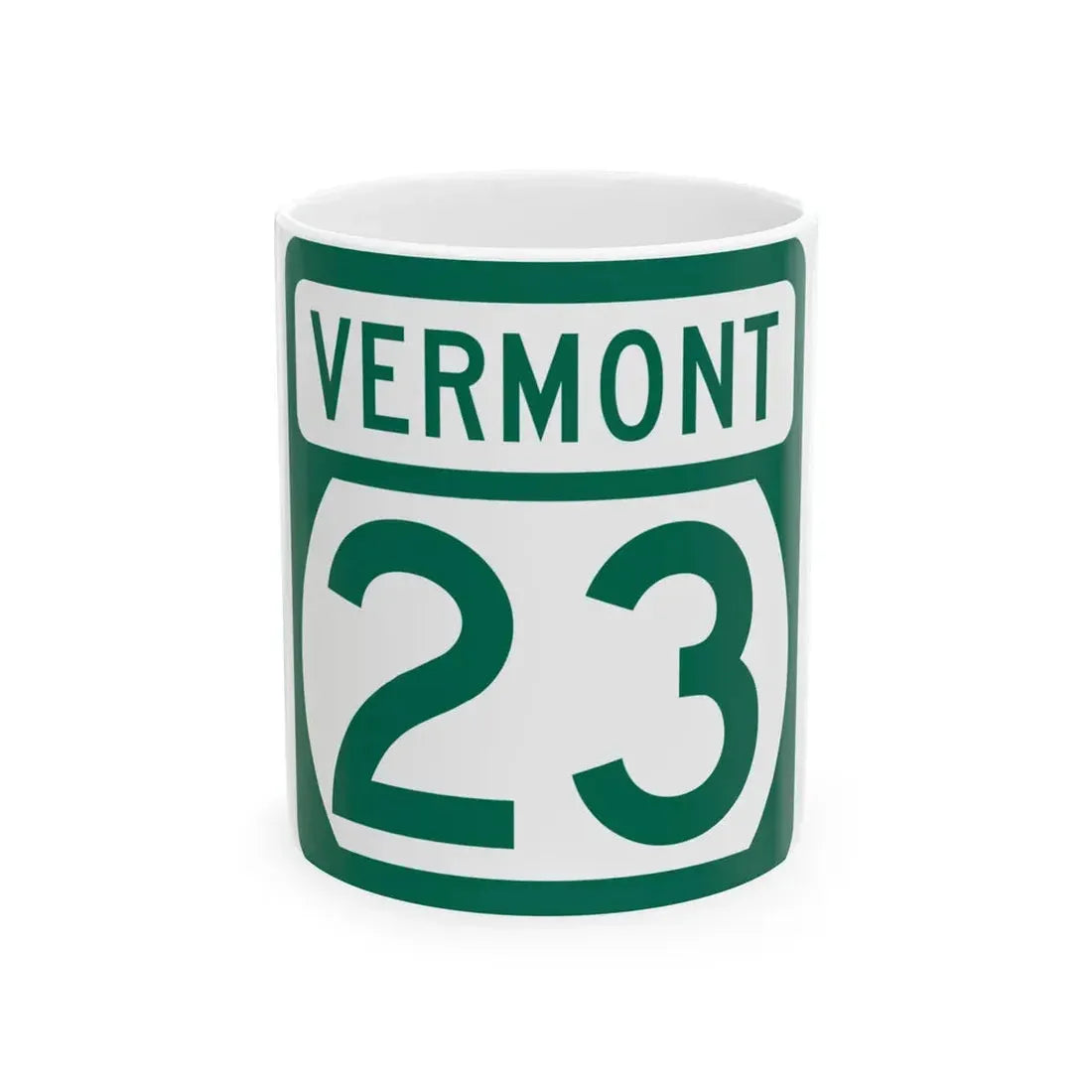 Vermont 23 (Vermont) (Road Sign) White Coffee Mug 11oz - Go Mug Yourself