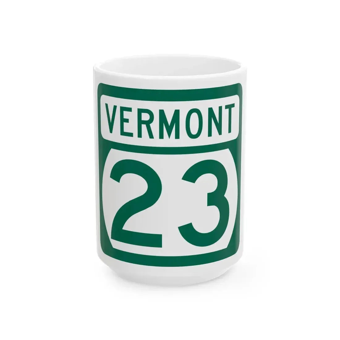 Vermont 23 (Vermont) (Road Sign) White Coffee Mug 15oz - Go Mug Yourself