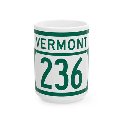 Vermont 236 (Vermont) (Road Sign) White Coffee Mug 15oz - Go Mug Yourself