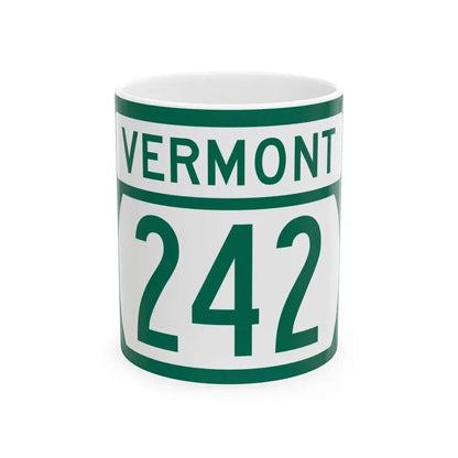 Vermont 242 (Vermont) (Road Sign) White Coffee Mug 11oz - Go Mug Yourself