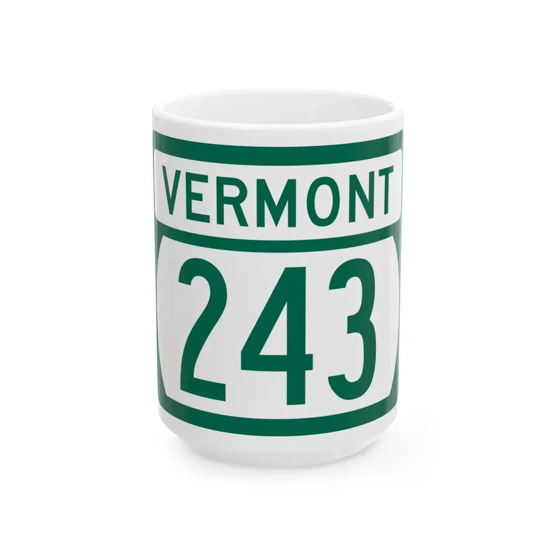 Vermont 243 (Vermont) (Road Sign) White Coffee Mug 15oz - Go Mug Yourself