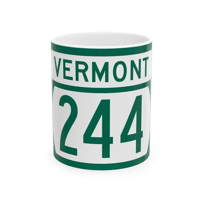 Vermont 244 (Vermont) (Road Sign) White Coffee Mug 11oz - Go Mug Yourself