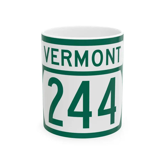 Vermont 244 (Vermont) (Road Sign) White Coffee Mug 11oz - Go Mug Yourself