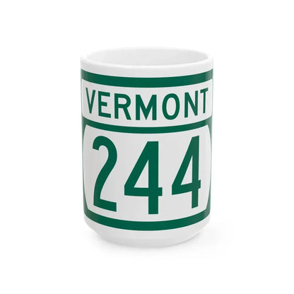 Vermont 244 (Vermont) (Road Sign) White Coffee Mug 15oz - Go Mug Yourself