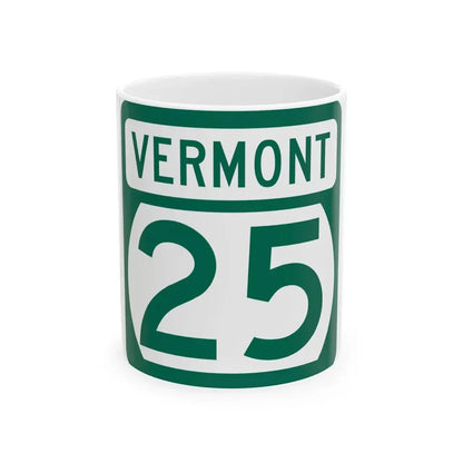 Vermont 25 (Vermont) (Road Sign) White Coffee Mug 11oz - Go Mug Yourself