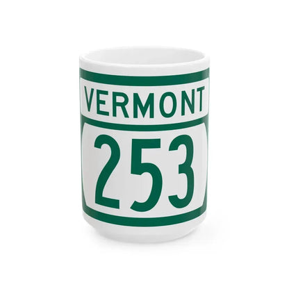 Vermont 253 (Vermont) (Road Sign) White Coffee Mug 15oz - Go Mug Yourself