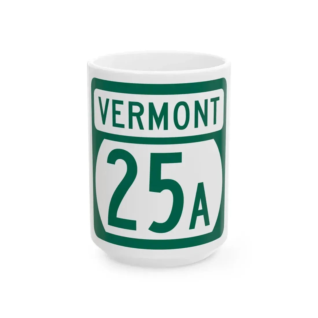 Vermont 25A (Vermont) (Road Sign) White Coffee Mug 15oz - Go Mug Yourself