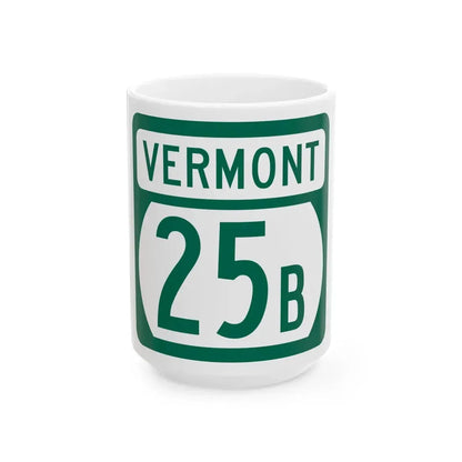 Vermont 25B (Vermont) (Road Sign) White Coffee Mug 15oz - Go Mug Yourself