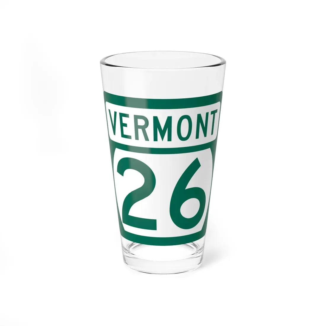Vermont 26 (Vermont) (Road Sign) Pint Glass 16oz 16oz - Go Mug Yourself