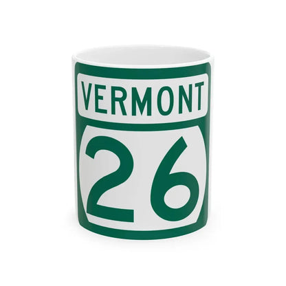 Vermont 26 (Vermont) (Road Sign) White Coffee Mug 11oz - Go Mug Yourself