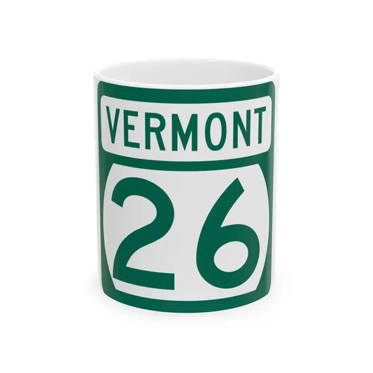 Vermont 26 (Vermont) (Road Sign) White Coffee Mug 11oz - Go Mug Yourself