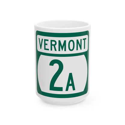 Vermont 2A (Vermont) (Road Sign) White Coffee Mug 15oz - Go Mug Yourself