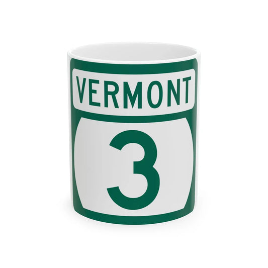 Vermont 3 (Vermont) (Road Sign) White Coffee Mug 11oz - Go Mug Yourself