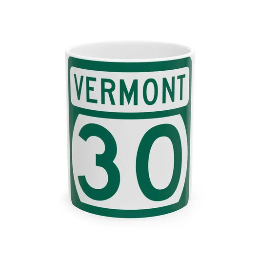 Vermont 30 (Vermont) (Road Sign) White Coffee Mug 11oz - Go Mug Yourself