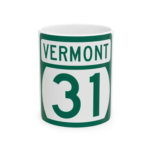 Vermont 31 (Vermont) (Road Sign) White Coffee Mug 11oz - Go Mug Yourself