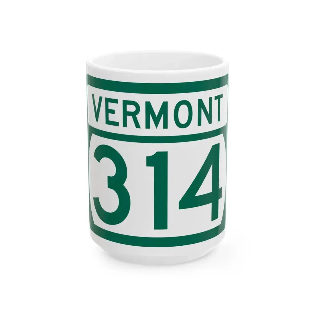 Vermont 314 (Vermont) (Road Sign) White Coffee Mug 15oz - Go Mug Yourself