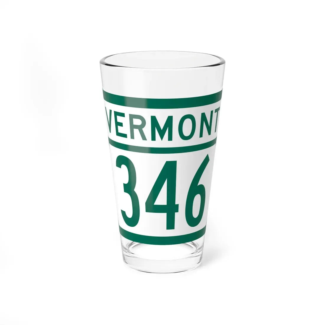 Vermont 346 (Vermont) (Road Sign) Pint Glass 16oz 16oz - Go Mug Yourself