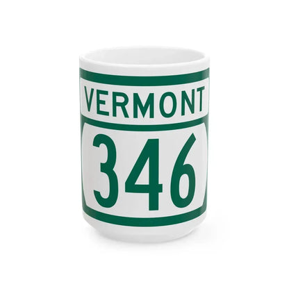 Vermont 346 (Vermont) (Road Sign) White Coffee Mug 15oz - Go Mug Yourself