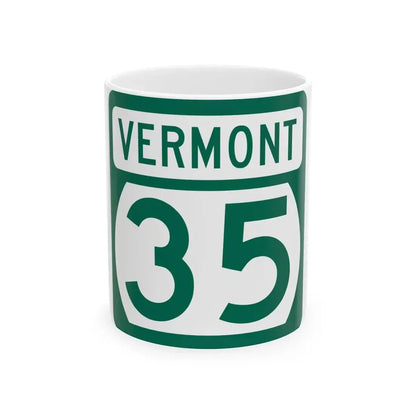 Vermont 35 (Vermont) (Road Sign) White Coffee Mug 11oz - Go Mug Yourself