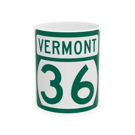 Vermont 36 (Vermont) (Road Sign) White Coffee Mug 11oz - Go Mug Yourself