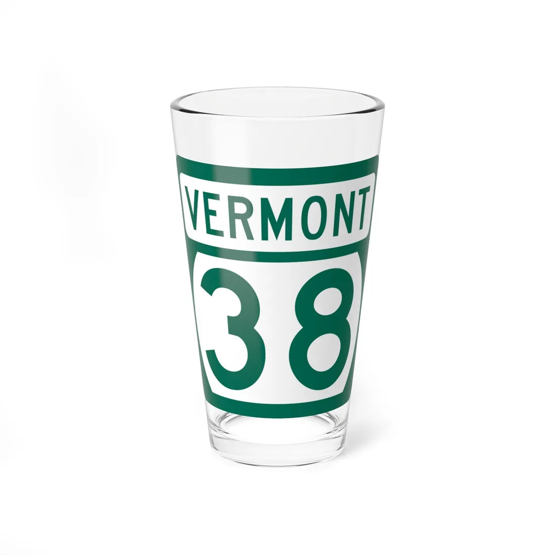 Vermont 38 (Vermont) (Road Sign) Pint Glss 16oz 16oz - Go Mug Yourself