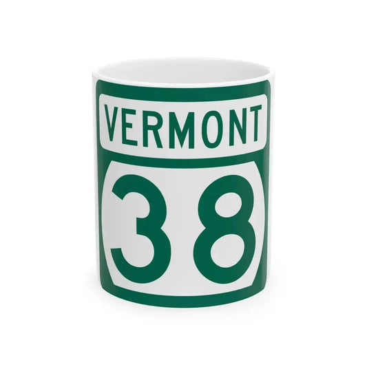 Vermont 38 (Vermont) (Road Sign) White Coffee Mug 11oz - Go Mug Yourself