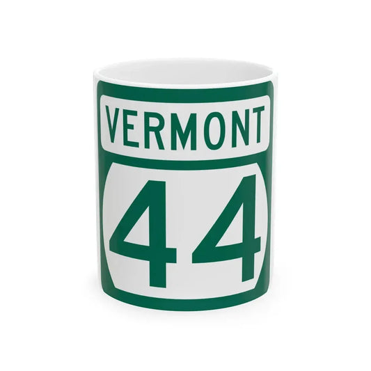 Vermont 44 (Vermont) (Road Sign) White Coffee Mug 11oz - Go Mug Yourself