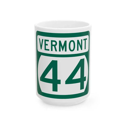 Vermont 44 (Vermont) (Road Sign) White Coffee Mug 15oz - Go Mug Yourself