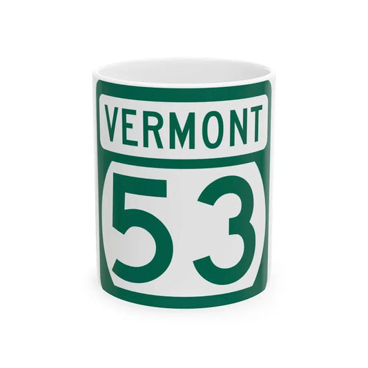 Vermont 53 (Vermont) (Road Sign) White Coffee Mug 11oz - Go Mug Yourself