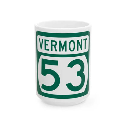 Vermont 53 (Vermont) (Road Sign) White Coffee Mug 15oz - Go Mug Yourself