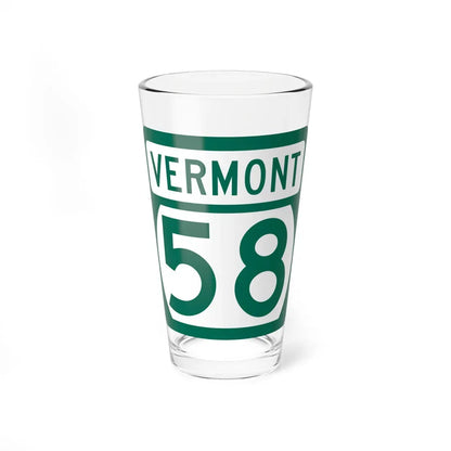 Vermont 58 (Vermont) (Road Sign) Pint Glass 16oz 16oz - Go Mug Yourself