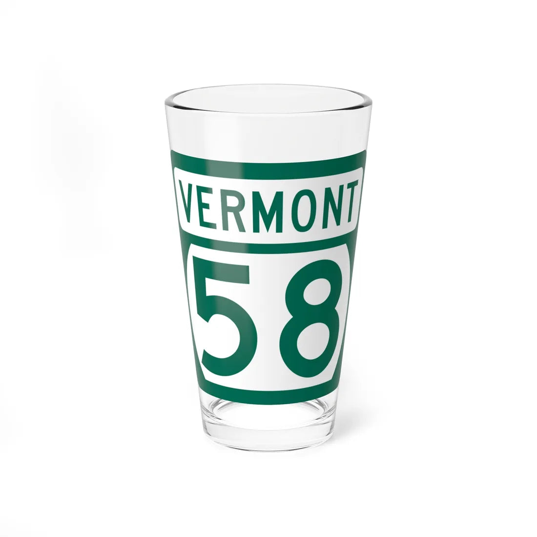 Vermont 58 (Vermont) (Road Sign) Pint Glss 16oz 16oz - Go Mug Yourself