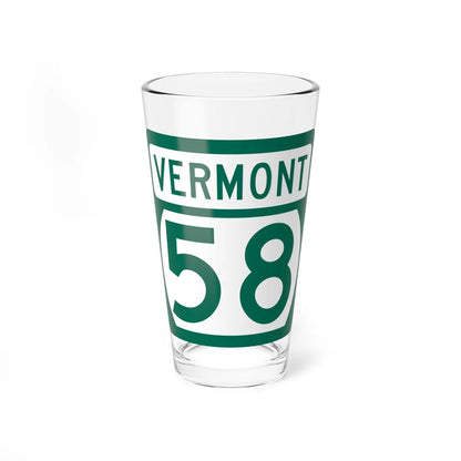 Vermont 58 (Vermont) (Road Sign) Pint Glss 16oz 16oz - Go Mug Yourself
