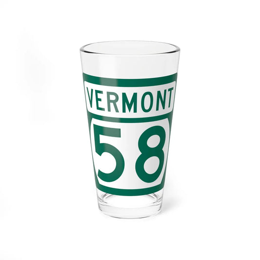 Vermont 58 (Vermont) (Road Sign) Pint Glss 16oz 16oz - Go Mug Yourself
